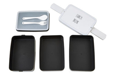 Black Lunch Box with Cutlery | Grub Tub