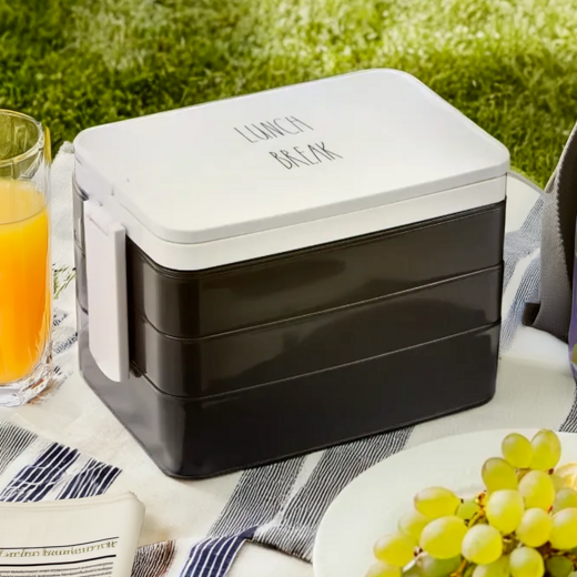 Black Lunch Box with Cutlery | Grub Tub