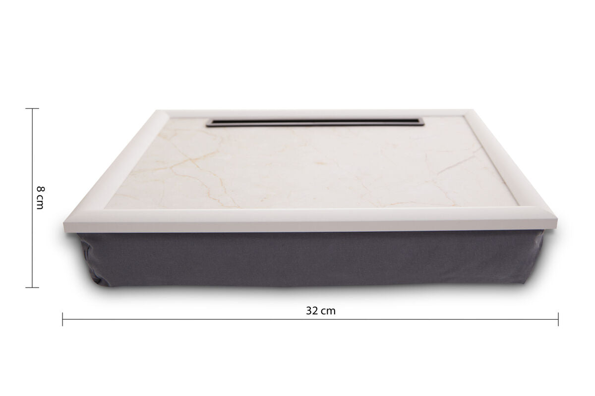 Ecru Marble Lap Tray with Ipad Holder | Portada