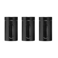 Luca Set of Three Clear and Black | Storage Jars