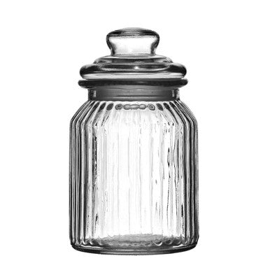 Ribbed Glass Storage Jar 1000ml | Abbie