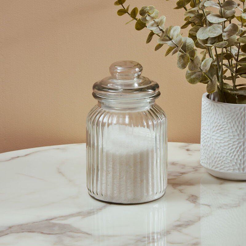 Ribbed Glass Storage Jar 1000ml | Abbie