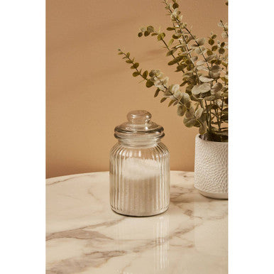 Ribbed Glass Storage Jar 1000ml | Abbie