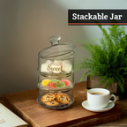 Olivia Stackable 3 Tier Glass Storage Jar - Nest UK