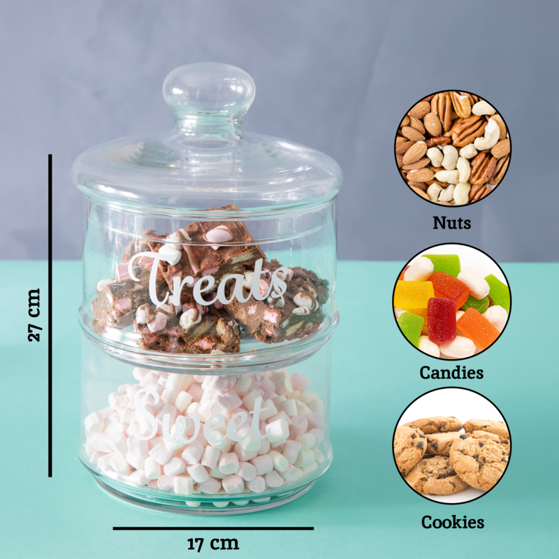 Olivia Stackable 2 Tier Glass Storage Jar - Nest UK