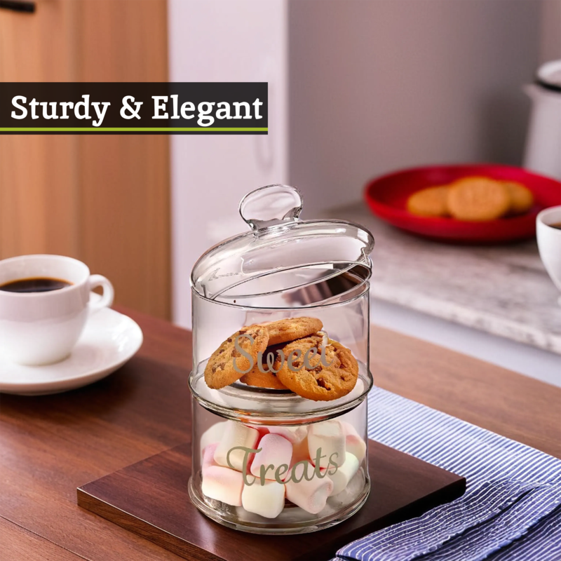 Olivia Stackable 2 Tier Glass Storage Jar - Nest UK