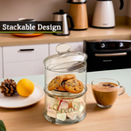 Olivia Stackable 2 Tier Glass Storage Jar - Nest UK