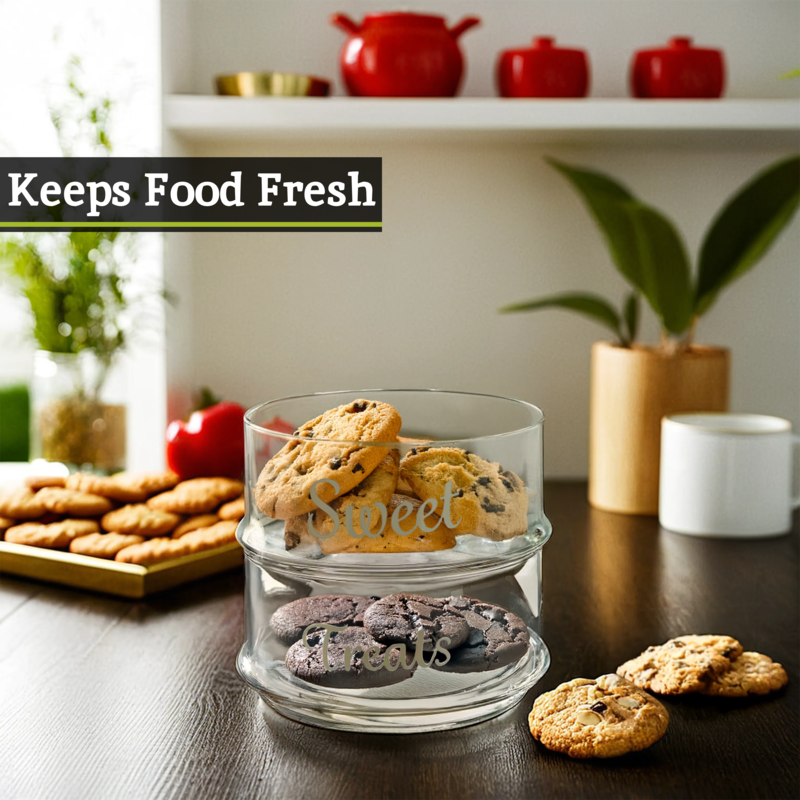 Olivia Stackable 2 Tier Glass Storage Jar - Nest UK