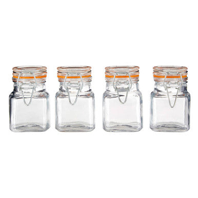 Set Of 4 Clip Top Lid Glass Jars | Luca
