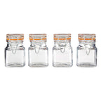 Set Of 4 Clip Top Lid Glass Jars | Luca