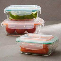 Set of 3 Rectangular Glass Containers | Freska