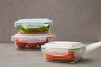 Set of 3 Rectangular Glass Containers | Freska