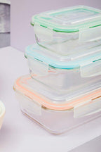 Set of 3 Rectangular Glass Containers | Freska