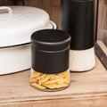 Luca Black Steel and Glass Storage Jar - 800ml