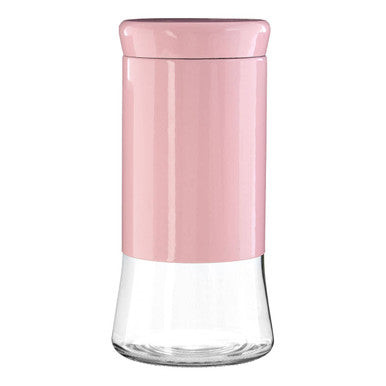 Pink Steel and Glass Storage Jar - 1500ml | Luca
