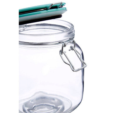 Luca Glass Storage Jar 1050 ml  (3 Assorted Colours)