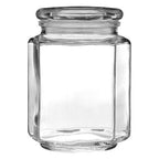 Hexagonal Glass Storage Jar - 780ml | Abbie