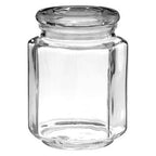 Hexagonal Glass Storage Jar - 780ml | Abbie