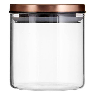 Glass Storage Jar with Rose Gold Lid 550ml | Freska