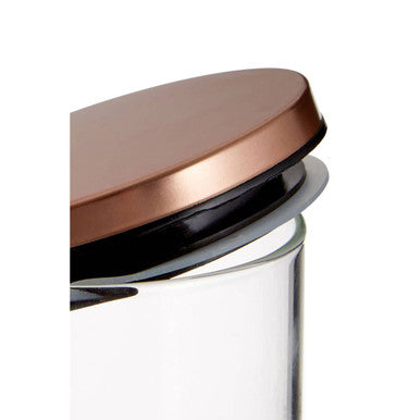 Freska Glass Storage Jar with  Rose Gold Lid 700ml