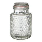 Textured Glass Jar with Pink Seal 1300ml | Apiary