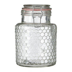 Textured Glass Jar with Pink Seal 1300ml | Apiary