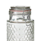 Textured Glass Jar with Pink Seal 1300ml | Apiary