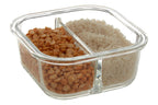 Freska 2 Section Square Glass Container With Lid 520 Ml
