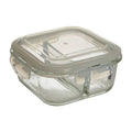2 Section Square Glass Container with Lid 800 Ml | Freska