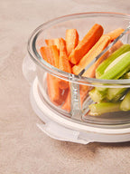 Freska 2 Section Round Glass Container With Lid 950 Ml