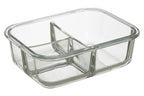 3 Section Rectangular Glass Container with Lid 1040 Ml | Freska