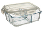 3 Section Rectangular Glass Container with Lid 1520 Ml | Freska