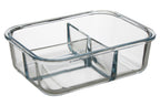 3 Section Rectangular Glass Container with Lid 1520 Ml | Freska