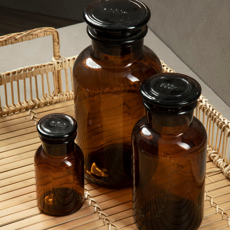 Black Glass Reagent Bottle | Apothecary
