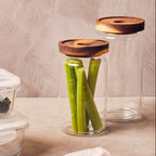 Freska Glass Storage Jar with Acacia Wood Lid 1000ml