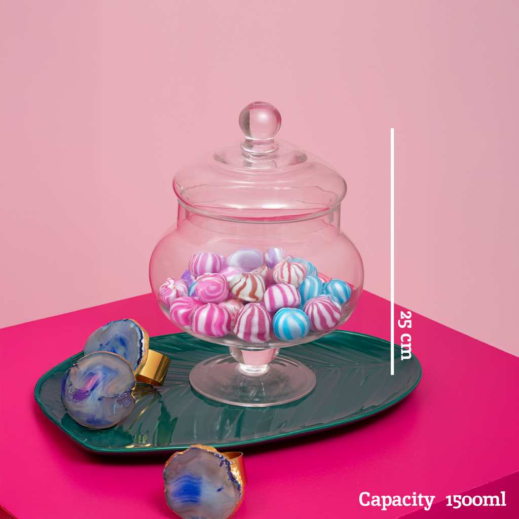 Olivia Clear Glass Candy Small Storage Jar - Nest UK
