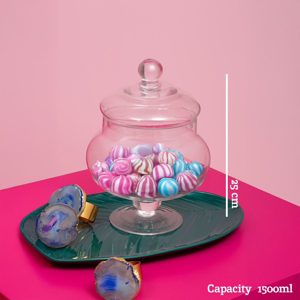 Olivia Clear Glass Candy Small Storage Jar - Nest UK