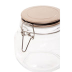 Luca Square 800Ml Glass Jar With Champagne Lid