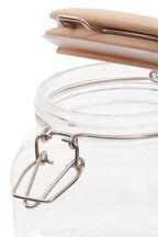 Luca Square 500Ml Glass Jar With Wooden Lid
