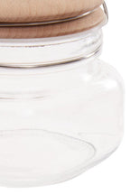 Luca Square 500Ml Glass Jar With Wooden Lid