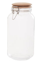 Luca Square 2150ml Glass Jar With Wooden Lid.