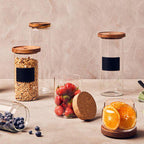 Glass Storage Jar with Acacia Lid 560 Ml | Tromso