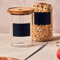 Glass Storage Jar with Acacia Lid and Chalkboard 950 Ml | Tromso