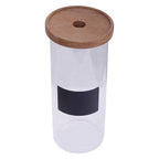 Tromso Glass Storage Jar with Acacia Lid and Chalkboard 1300 ml