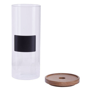 Glass Storage Jar with Acacia Lid and Chalkboard 1800 Ml | Tromso
