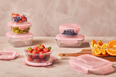 Freska 320ml Square Glass Container.