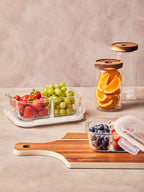 Freska 320ml Square Glass Container.