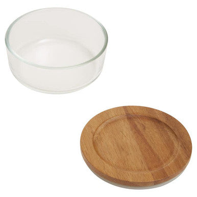 300Ml Glass Container with Acacia Lid | Freska