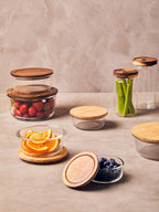 300Ml Glass Container with Acacia Lid | Freska
