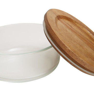 300Ml Glass Container with Acacia Lid | Freska